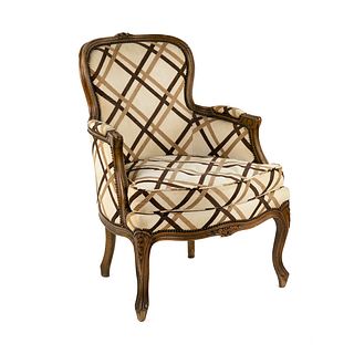 Louis XV Style Carved Upholstered Armchair