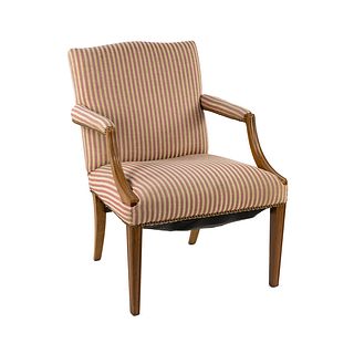 Striped Upholstery Traditional Accent Armchair