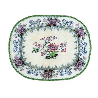 19th C Charles Meigh & Son Floral Serving Platter