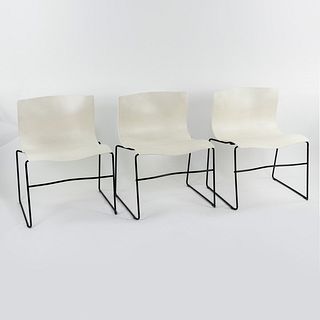 (3) Vignelli for Knoll White Handkerchief Chairs