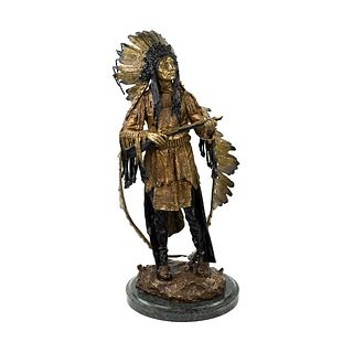 Carl Kauba 'War' Indian Bronze Statue