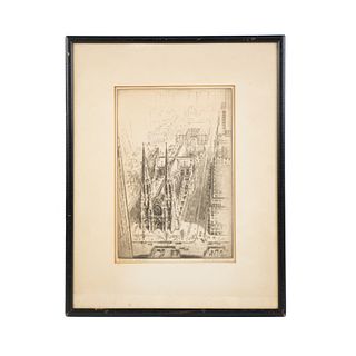 Edith Nankivell Etching, 'St. Patrick's Cathedral'