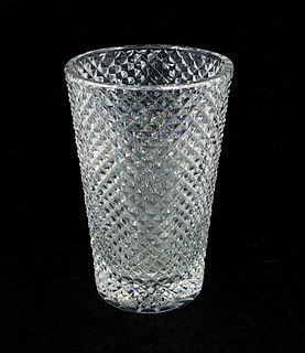 Diamond Cut Lead Crystal Vase