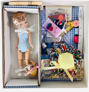 Betsy McCall "A Stitch in Time" by Robert Tonner. Boxed kit includes Betsy Mcall doll and sewing kit with pattern to sew an outfit for Betsy. In unpla