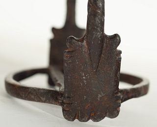 Pair of Spanish wrought iron stirrups, 17th century