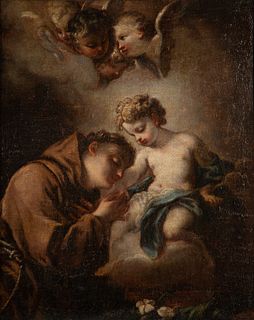 Saint Anthony of Padua with the Christ Child, circle of Francesco de Mura (Naples, 1696-1782)