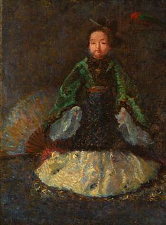 Portrait of an Oriental Lady, 19th century French school, circle or follower of Clauder Monet (Paris, November 14, 1840-Giverny, December 5, 1926)