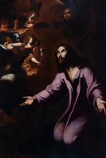 Angel Appearing to Jesus Christ in the Garden, around Francisco Polanco (Jaén, 1610 - Seville, 1655)