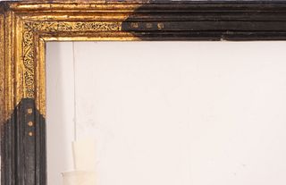 Very Important Hispano-Flemish Frame in gilt and ebonized wood, 17th century