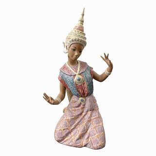 Lladro Spain Gres Pottery "Thai Dancer" Figure