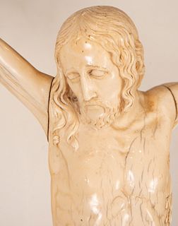 Large Hispano Philippine Ivory Christ, 18th century, signed and dated 1744