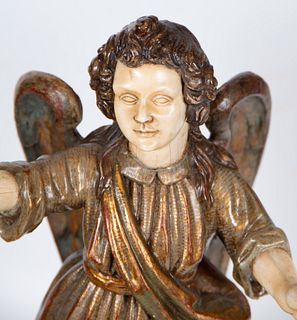 Portuguese Archangel in Ivory and Wood, late 19th century