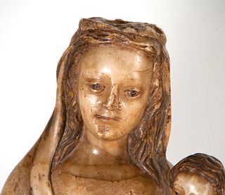Virgin with Child in Alabaster, Malines school, possibly 16th century