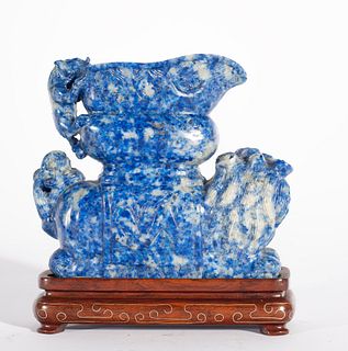 Chinese libation cup in lapis lazuli, China, early 20th century