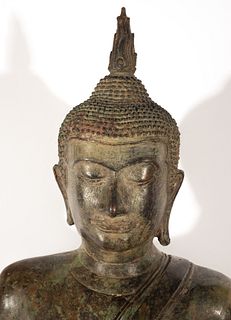 Large Burmese Buddha in Bronze, Burma (now Myanmar) century possibly 16th - 17th centuries