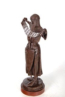 Templar Knight in Bronze, signed Fremiet, French school of the XIX - XX centuries