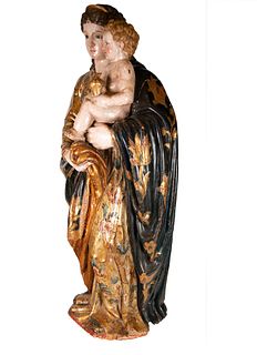 Large Virgin with Child in Arms, circle of the Master of Toro, Castilian school of the 16th century