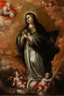 Immaculate Virgin Surrounded by Angels, Cordovan school of the 18th century