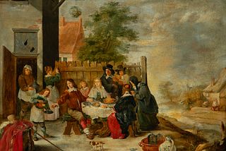 FEAST FOR THE PRODIGAL SON, ATTRIBUTED TO GILLIS VAN TILBORGH (1625 - 1678), FLEMISH SCHOOL OF THE 17TH CENTURY 