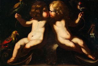 Couple of Lovers Kissing, North Italian school of the 17th century