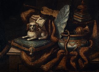 Still Life with Dog, circle or workshop of Francesco Noletti, Italy, 17th century