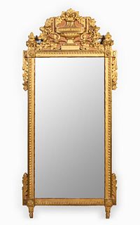 18TH/19TH C. FRENCH NEOCLASSICAL GILTWOOD MIRROR