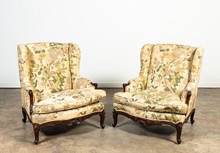 PR FRENCH LOUIS XV STYLE UPHOLSTERED ARMCHAIRS