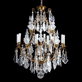 LOUIS XV STYLE EIGHT-LIGHT CRYSTAL CHANDELIER