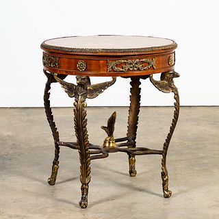 EMPIRE-STYLE MARQUETRY INLAID GUERIDON TABLE