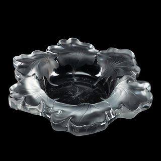 LALIQUE "CAPUCINES NASTURTIA" FROSTED CRYSTAL BOWL