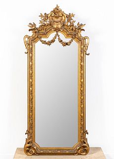 LARGE 19TH C. LOUIS PHILIPPE GILTWOOD PIER MIRROR