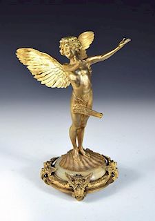 Franz von Stuck (German, 1863-1928) for WMF, a gilt metal figure of Cupid, modelled arms outstretche
