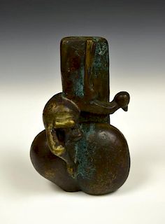 Lydia Silvestri, (Italian b.1929), untitled abstract forms, patinated bronze, circa 1963 30cm (12in)