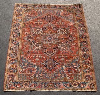 HAND KNOTTED WOOL PERSIAN HERIZ, 10 X 8