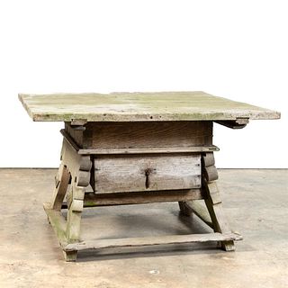 19TH/20TH C. CONTINENTAL WOODEN TAVERN TABLE