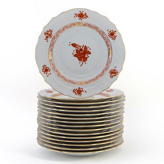 16 HEREND RUST CHINESE BOUQUET SALAD PLATES