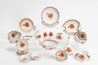 25PC HEREND RUST CHINESE BOUQUET, MISCELLANEOUS