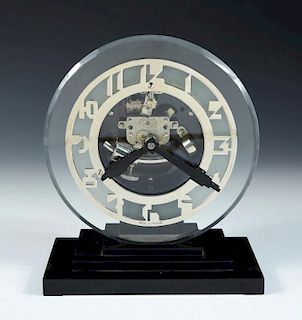 Leon Hatot, Fabricants, Paris, (ATO), an Art Deco electric clock, No. 71075, the circular glass plat