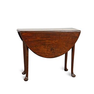 19TH C. QUEEN ANNE STYLE MAHOGANY DROP LEAF TABLE