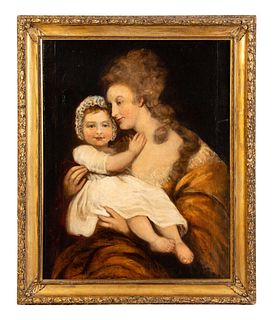 CIRCLE OF JOSHUA REYNOLDS, MOTHER & CHILD, OIL
