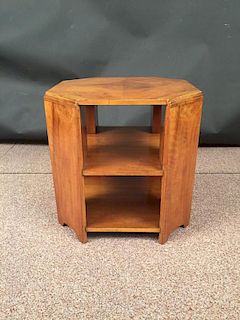 Attributed to Heal's, a walnut octagonal two-tier book coffee table, circa 1930, unmarked 52 x 51 x