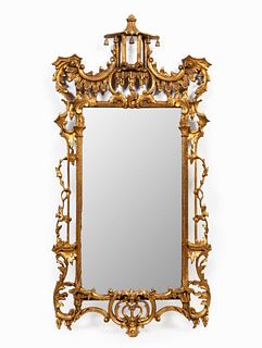 CHINESE CHIPPENDALE STYLE GILTWOOD MIRROR