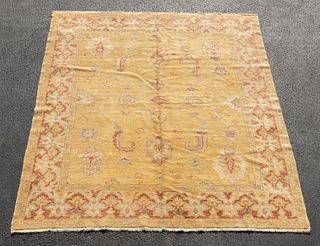 HAND KNOTTED WOOL TURKISH OUSHAK RUG 9 X 8