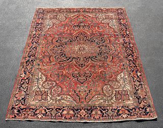 HAND KNOTTED WOOL PERSIAN HERIZ, 13' X 10'