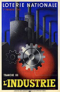 P. Besniard, two 1940's French Lottery posters, 'Tranche de L'Industrie', and 'Tranche des Colones d