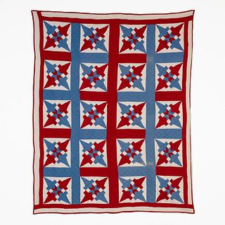 HAND QUILTED COTTON FOUR POINT STAR QULT
