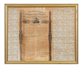 FRAMED CONFEDERATE STATES OF AMERICAN COTTON BOND