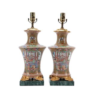 PAIR, CHELSEA HOUSE CHINESE EXPORT-STYLE LAMPS