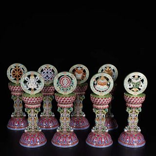 A Group of Eight Buddhist Ritual Ornament