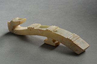 A Carved Hetain Jade Belt Hook